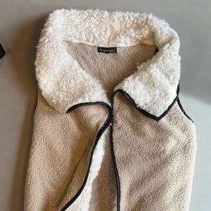Cozy knit faux fur vest